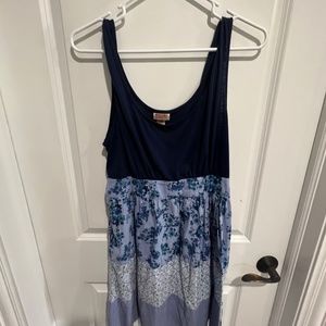 Blue Floral Tank Dress